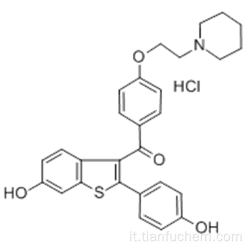 Metanone, [6-idrossi-2- (4-idrossifenil) benzo [b] thien-3-il] [4- [2- (1-piperidinil) etossi] fenil] -, cloridrato (1: 1) CAS 82640- 04-8